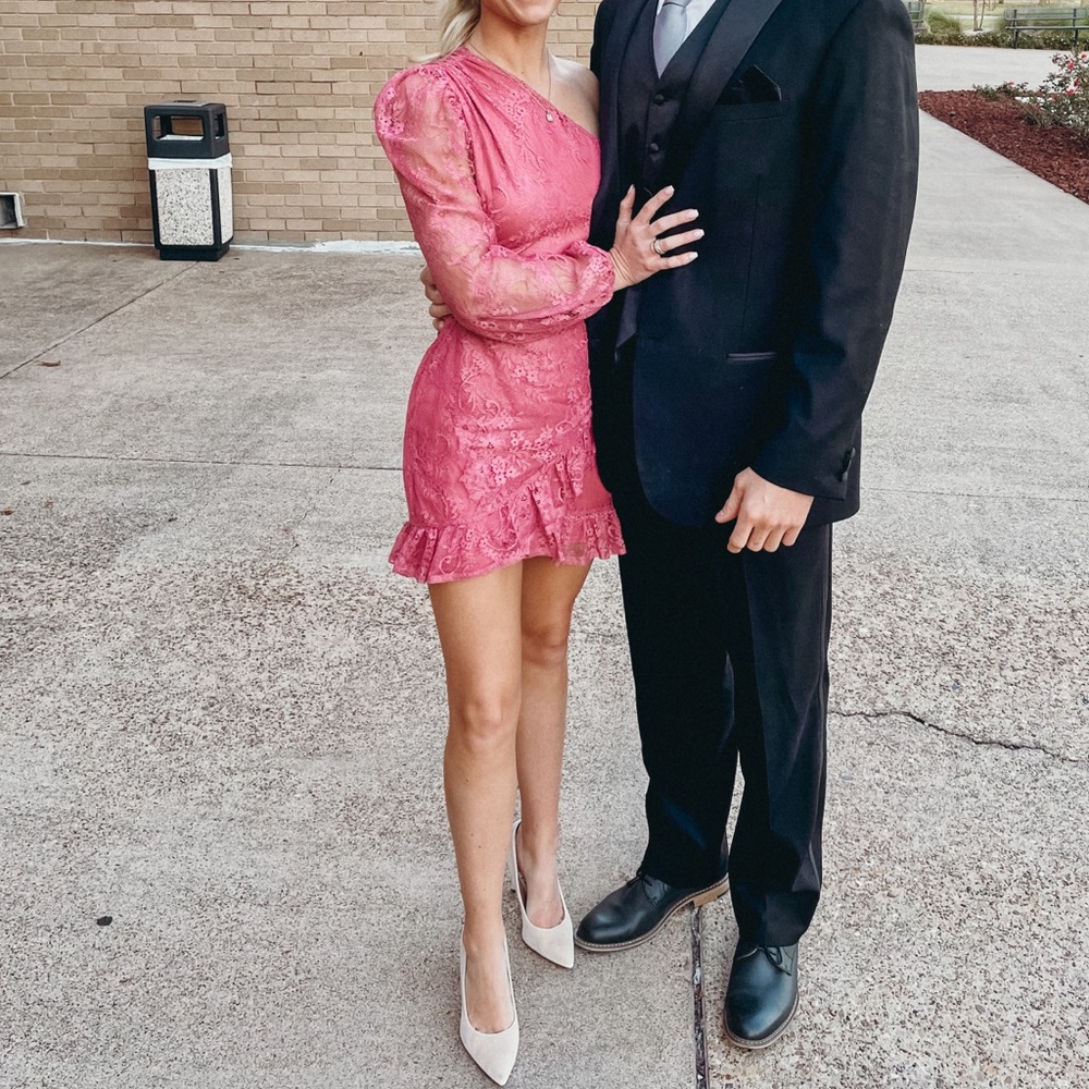 Pink lace dress